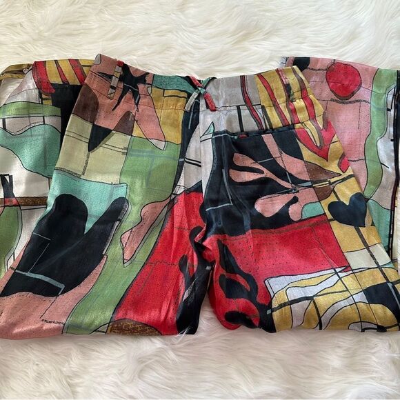 EUC ɢɪᴏʀɢɪᴏ ᴀʀᴍᴀɴɪ ᴍᴜʟʙᴇʀʀʏ ꜱɪʟᴋ ᴘᴏᴘ ᴀʀᴛ ᴄᴏʟᴏʀ ᴛʀᴏᴜꜱᴇʀꜱ - Picture 7 of 17